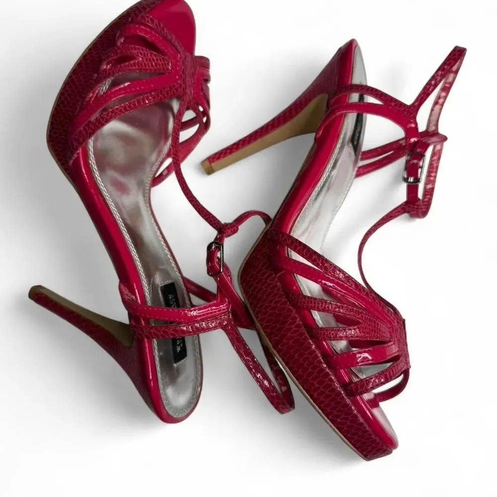 White House‎ Black Market “Genoa” Stiletto Heels – Hot Pink Snake Print
